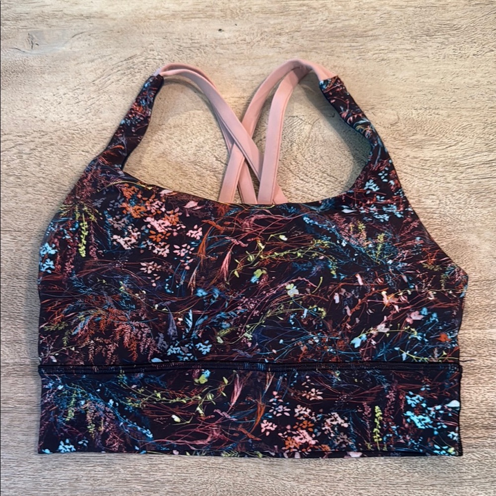 Lululemon Athletica Pink and Blue Racerback Sports Bra
